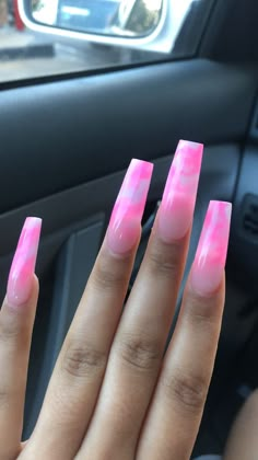 Nail Cam, Tie Dye Nails, Exotic Nails, Pink Acrylic Nails