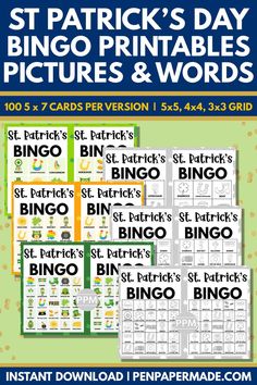 st patrick's day printable pictures and words