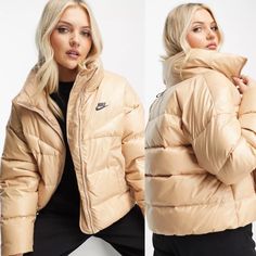 Nwt, Retail 255 Nike Parka, Beige Winter Coat, Nike Puffer Jacket, Nike Therma Fit, Womens Black Vest, Puffer Jacket Women, Nike Tech Fleece, Nike Tech, Black Puffer