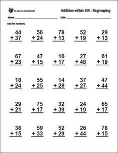 addition worksheet with numbers to 10 and two digit ones in the same place