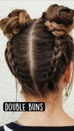 a woman with two braids in her hair