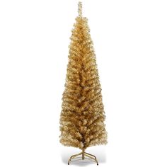 a gold christmas tree on a white background