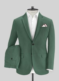 Add a touch of boldness to your suit collection by taking a risk with our Italian Spring Green Cotton Stretch Suit. Crafted from a premium blend of cotton and lycra fabric, this suit is designed to keep you cool and comfortable during warmer weather. Its solid pattern and stylish green hue make it the perfect choice for special occasions, including weddings. You're sure to make a lasting impression in this eye-catching suit. 
 
 Look Includes  Italian Spring Green Cotton Stretch Fabric  Two Butt Olive Green Suit, Myrtle Green, Flannel Suit, Green Flannel, Green Suit, Lycra Fabric, Flannel Jacket, Button Jacket, Stretch Chinos