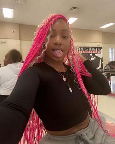 Pink Braided Hairstyles, Pink Hairstyles, Big Box Braids, Crocs Fashion, Pretty Braided Hairstyles, Pretty Hair Color, Natural Hair Braids, Braided Hairstyles For Black Women