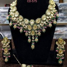 Very beautiful handmade rajwari necklace set combo which add extra glow in you look. Indian Bridal Choker, Sabyasachi Wedding, Celebrities Earrings, Polki Choker, Gold Necklace Wedding, Necklace Combo, Kundan Jewellery Set, Wedding Necklace Set, Kundan Jewelry