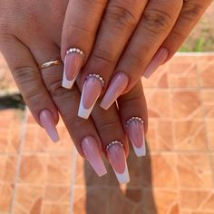 Light Pink Ombre Nails Coffin, Orange Acrylic Nails, Natural Looking Nails, Nails Tumblr, Squoval Nails, Ombre Nails Glitter, French Tip Nail Designs, Classy Acrylic Nails, Long Acrylic Nails Coffin