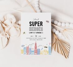 there is a card with the words super hero on it