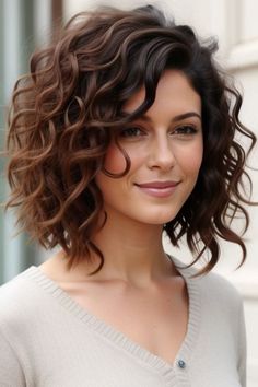 26+ Chin Length Hairstyles for Curly Hair Women 12 Short Haïr Cut For Curly Hair Girl, Shoulder Length Hair With Layers Curly, Shoulder Length Curly Bob Hairstyles, One Length Curly Hair, Curly Hair Styles For Short Hair, Bob Hairstyles For Curly Hair, Chin Length Curly Hair, Short Curled Hair, Chin Length Hairstyles