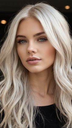 Best Tutorials for Hair Color Platinum 🍂 Hair Color Platinum, Platinum Blonde Hair Color Ideas, Long Platinum Blonde, Medium Length Blonde Hair, Medium Length Blonde, Pixie Haircut Styles, Hairstyle For Chubby Face, Lasting Curls