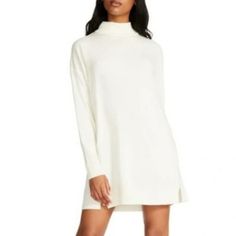 Elevate Your Wardrobe With The New Steve Madden Rosie Mock Neck Long Sleeve Sweater Dress In Xs Oatmeal Ivory. Perfect For Any Occasion, This Lightweight, Stretchy, And Shift-Style Mini Dress Offers Both Comfort And Style. Brand: Steve Madden Color: Ivory, Off White, Cream, Winter White, Oatmeal Size: Xs Style: Mock Neck, Long Sleeves, Mini Short Length Material: Viscose, Polyester, Nylon For: Womens Casual, School, Relaxed, Boxy, Oversized, Slouchy, Career, Business, Business Casual, Work Wear, Chic White Turtleneck Sweater Dress, White Turtleneck Dress For Fall, Casual Beige Sweater Dress For Daywear, Casual Neutral Sweater Dress, White High Neck Dresses For Fall, Chic Cream Sweater Dress, Cream Sweater Dress For Spring Workwear, Cream Long Sleeve Sweater Dress For Work, Casual Off White Fall Dress