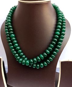 Emerald Beryl Round Necklace AAA 785 Carat 16 Inch Fine Quality Emerald Beryl Smooth Round Beads Gemstone Adjustable Cord Necklace Stone : Emerald beryl Shape :- Smooth Round Weight :- 785 carat - Size :- 9x9mm to 13x13mm 16 inch Necklace Polish :- Handmade Quality - AAA color - green makes a great gift for your loved ones. It is known as the 'love stone' as the message it emits is the strong vibration of unconditional love, joy, warmth and healing. As quartz crystals are profound amplifiers of Luxury Round Beads Emerald Necklace For Jewelry Making, Formal Round Gemstone Beaded Necklace, Formal Round Beaded Necklaces With Gemstone Beads, Polished Beads For Formal Gems And Cabochons, Formal Beaded Necklaces With Gemstone Beads, Jade Gemstone Beaded Necklace With Round Beads, Jade Gemstone Beaded Necklaces With Round Beads, Traditional Beaded Emerald Necklace With Round Beads, Formal Emerald Necklace With Round Gemstone Beads