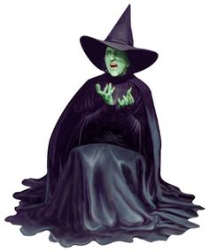 a drawing of a witch sitting on the ground