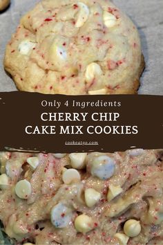 the only 4 ingredients in this cherry chip cake mix cookies are ready to be eaten