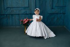 This white baptism dress with train looks really amazing. The main advantage of this dress is the train and lace. The first main holiday in the life of a little girl is baptism! This dress is created to make the baby feel like a real princess !! You may also order accessories to these dresses. Christening shoes, baptism blanket. If you have any doubts, please contact us so we can help you find the best size. The weight and height of a child is not a good way to determine size. We recommend dress Elegant Fitted Baptism Dress For Pageant, Elegant Baptism Dress With Lace Bodice For Pageant, White Elegant Baptism Dress For Pageant, Elegant White Baptism Dress For Pageants, Fitted Princess Gown For Baptism, Elegant Lace Bodice Baptism Dress For Pageant, Princess Style White Gown With Lace Trim, Princess Style Baptism Dress Ball Gown For Wedding, Princess Style Baptism Dress Ball Gown