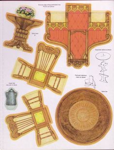 an image of furniture cut outs for making chairs and tableware from the early 20th century