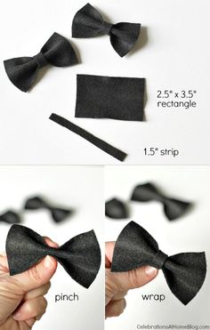 how to make a bow tie out of felt and duct tape - step by step instructions