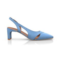 Elegant Heels 44344 | Girotti Blue Slingback Pumps With Leather Sole, Blue Leather Sole Slingback Pumps, Blue Leather Slingback Pumps With Sculpted Heel, Blue Slingback Heels With Leather Sole, Blue Leather Closed Toe Slingback Pumps, Suede Slingback Pumps With Pointed Toe, Elegant Heels, Slingback Pump, Blue Suede