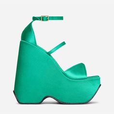 TAAFO Solid Color Open Toe Wedge Heel Shoes Sandal Thick Platform Buckle Strap Party Shoes Women Black-40 Green Wedge Sandals For Spring Party, Green Heel Strap Sandals For Evening, Green High Heel Sandals For Party, Green High Heel Party Sandals, Evening Green Sandals With Heel Strap, Green Evening Sandals With Heel Strap, Green Open Toe Heels For Party, Green Sandals With Heel Strap For Party, Pointed Toe Wedge Sandals With Heel Strap For Party