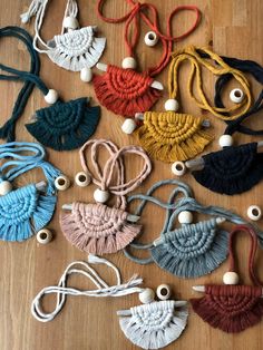 several different types of tassels on a table