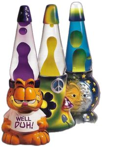 three colorful vases with animals on them and the words well doh written on one