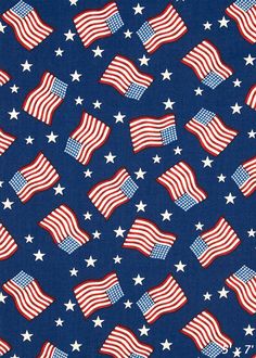 an american flag pattern is shown on a blue background with white stars and red, white and