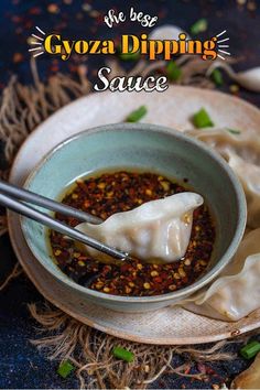 the best gyoza dipping sauce in a bowl