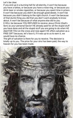 an image of jesus with the words, let's be clear