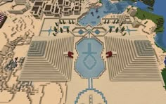 Desert Mega Base Minecraft, Minecraft Sphinx Statue, Sphinx Minecraft, Minecraft Egyptian Builds, Egypt Minecraft, Minecraft Pyramid