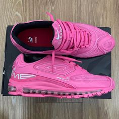 Nike Air Max 90 Pink, Hot Pink Nike Air Max 90, Pink Nike Air Max For Streetwear, Sporty Pink Nike Air Max, Nike Air Max 90 Futura Pink, Bape Shoes, Look Kylie Jenner, Air Max 98, Custom Shoes Diy