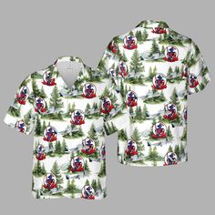 Hawaiian Pine Tree Shirt With Logo. A fashionable but cozy shirt that blends style and utility. This shirt, which is made of premium fabrics, provides the ideal balance of comfort and style for every setting. For those who value classic style, it is a wardrobe need because to its adaptable design and superb craftsmanship. This timeless shirt will add flair to any outfit and goes well with skirts, pants, and jeans. It's a must-have addition to any wardrobe. #pine tree #Shirt #Snorider White Camp Collar Top With All Over Print, Casual Tops With Sublimation Print And Camp Collar, Summer Graphic Tee, Tree Shirt, Pine Tree, Tropical Print, Relaxed Style, Upper Body, Formal Occasion