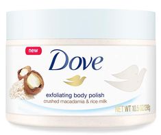 Scrubbing, sloughing, buffing: renewing skin doesn’t have to be as rough as it sometimes sounds. Polish your way to smooth, soft skin with something different – Dove Exfoliating Body Polish Crushed Macadamia & Rice Milk. Created with ¼ moisturizing cream, this nourishing body polish cares for your skin as it exfoliates. Removing dull, dry skin from the surface, it leaves your skin feeling silky and smooth. Restore your skin’s nutrients and indulge in this body exfoliator’s rich, whipped text Dove Exfoliating Body Polish, Smooth Skin Body, Exfoliating Body Polish, Best Body Scrub, Dove Body Wash, Self Tanning Lotions, Exfoliating Body Scrub, Rice Milk, Sugar Body