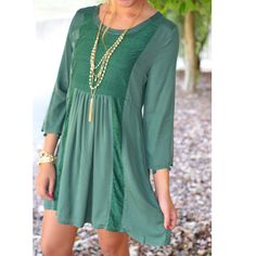 Green With Envy Hunter Lace Panel Dress Green Mini Dress For Casual Occasions, Green Shift Dress For Fall, Chic Green Shift Dress, Maxi Floral Dress, Lace Panel Dress, Green Lace Dresses, That Dress, Green With Envy, Amazing Lace