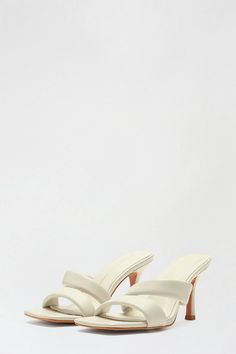 White Slink Padded Strap Square Toe Sandal Heels White, Square Toe Sandals, Square Toe Heels, Quick Delivery, White Shop, Dorothy Perkins, Sandals Heels, Buy Online, Shop Now