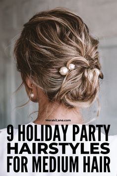 "16 Beautiful Makeup Looks to Match Your Easy Party Hairstyle" Cute Party Hairstyles, Hair Styles For Party Night, Party Hair Tutorial, Party Hairdo, Holiday Party Hair, Beauty Hair Color, Chic Hair