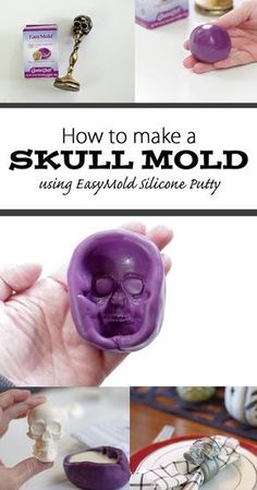 how to make a skull mold using crystaled stilicne party beads and glue