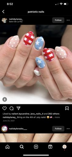 Minimal 4th Of July Nails, Americana Nail Designs, Fun 4th Of July Nails, Subtle Fourth Of July Nails, Fourth Nails, Labor Day Nails, Forth Of July Nails