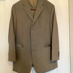 Never Worn Great Condition Suit, Comes With Suit Bag Pants Are Size 35x30 Jacket= 40r Material= Wool 3 Button Up Calvin Klein Classic Long-sleeve Suits, Calvin Klein Blazer With Welt Pockets And Notch Lapel, Calvin Klein Long Sleeve Formal Suit, Elegant Calvin Klein Outerwear For Semi-formal Occasions, Elegant Calvin Klein Semi-formal Outerwear, Solid Color Flat Front Suits With Pockets, Elegant Semi-formal Calvin Klein Outerwear, Calvin Klein Tailored Blazer With Welt Pockets, Calvin Klein Single Breasted Formal Blazer