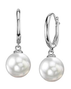 South Sea Pearl Tania Earrings Classic Huggie Pearl Earrings, Elegant Pearl Huggie Dangle Earrings, Elegant Formal Dangle Huggie Earrings, Classic Pearl Hoop Earrings For Anniversary, Elegant Huggie Pearl Earrings, Classic Formal Dangle Huggie Earrings, Classic White Huggie Earrings, Classic White Gold Earrings With Pearl Charm, Classic Clip-on Drop Huggie Earrings