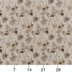 an image of a flower pattern on fabric with measurements for the length and width chart