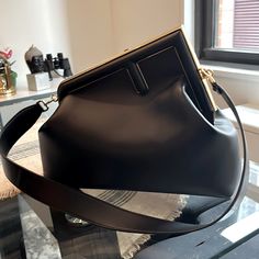 Boutiques Cannot Keep This Bag In Stock! Highest Level Materials And Craftsmanship. Nearly New (Worn Twice, Some Plastic Stickers Still On Hardware Inside). The Strap Can Be Removed And The Bag Converts To A Clutch. Original Packaging W/Dust Bag And Have Receipt From Boutique. 3590 In Boutiques Plus Tax. Fendi First, Plastic Stickers, Fendi Bags, High Level, Black Media, Dust Bag, Fendi, Top Handle Bag, Bag Lady