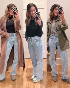 Surprise! Surprise! - The Sister Studio Women’s Jeans Outfits Winter, Winter Casual Jeans Outfit, Loose Fit Jeans Outfit Winter, Styling Relaxed Fit Jeans, 90s Jeans Work Outfit, Relaxed Jeans Outfit Fall, Womens Loose Jeans Outfit, 2024 Casual Style, Relaxed 90s Jeans Outfit