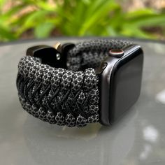 "Handcrafted with 100% Nylon Paracord \"MADE IN USA\".   Our Products include:    ➖Custom handcrafted watch bands \"According to You\". No matter how small or big your wrist size, we will craft your perfect fitting band (wrist size picture measurement required).  ➖Variety of styles to choose from. You may order your band \"As pictured\", or feel free to request changes. If you don't see your favorite style in our page or watch category yet, please contact us and we can discuss your options.  ➖Variety of buckles or clasps (Prices may vary).  ➖FREE FIRST CLASS USPS SHIPPING FOR DOMESTIC U.S. ORDERS (Includes U.S. Military APO/FPO Address Overseas).  Please, refer to policies for handcrafting time frames https://www.etsy.com/shop/Cording2U#policies. These may vary month to month depending on Paracord Apple Watch Band, Paracord Watch, Handmade Watch Bands, Apple Watch Sizes, Handmade Watch, Veteran Owned Business, Apple Watch Series 1, Business Thank You, Custom Watch