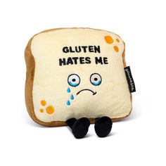 Does gluten got you tootin'? Then you knead this all too relatable plushie! He's the perfect gift for any gluten-free friend (or foe). PREMIUM QUALITY: This plushie is stuffed with personality! Punchkins are constructed with super soft fabrics and high-quality stitching. All punchlines and expressions are embroidered for a premium look. SHELF-SIZED: Punchkins are perfectly sized to showcase on a bookshelf, desk, or any other flat surface. Best of all, their weighted base keeps them upright for display at home, work, or anywhere you want to show off some personality! They also make for great social media posts #punchkins Punchkins are LOL fun. They're a giftable, salty, and sometimes sweet plush waiting to be given to your favorite people. Punchkins are a perfect gag gift for birthdays, whi Bread Plushie, Cool Desk Accessories, White Elephant Party, Free Friends, Funny Gifts For Friends, Funny Pun, Gifts For Uncle, Funny Gifts For Dad, Gag Gifts Funny