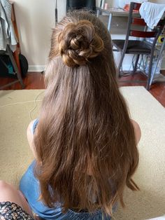 Hair For Dance Recital, Rose Bun Hairstyle, Braided Rose Hairstyle, Rose Hairstyle, Rose Bun, Simple Prom Hair, Open Hairstyles, Hair Up Styles