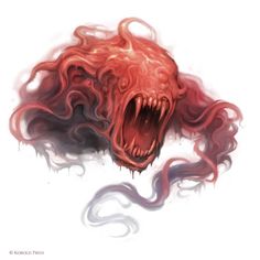 an illustration of a red monster with its mouth open