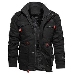 Men's Gothic Plus Size Multi Pockets Hooded Jacket Casual Winter Coat, Men Winter Jacket, Mens Military Jacket, Pilot Jacket, Tactical Jacket, Mens Jackets Casual, Mens Parka, Cargo Jacket, Winter Jacket Men