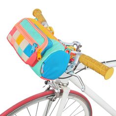 Dreamscape Checker Bike Barrel Bag – Mokuyobi Bike Seat Bag, Frame Bags, Homemade Bags, Panel Solar, Blue Yellow Orange, Bicycle Bag, Barrel Bag, Bike Seat, Bike Bag