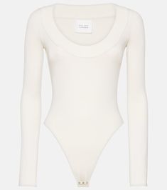 Jersey bodysuit in white - Galvan | Mytheresa Elegant Elastane Bodysuit For Night Out, Chic Stretch Bodysuit, Chic High Stretch Bodysuit For Spring, Chic High Stretch Spring Bodysuit, Elastane Bodycon Bodysuit For Night Out, Bodycon Elastane Bodysuit For Night Out, Slim Fit Elastane Bodysuit, Modern Stretch Bodysuit For Party, Modern Stretch Party Bodysuit