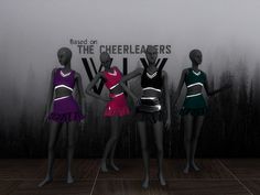 three mannequins are standing in front of a wall with the words, best on the cheerleaders