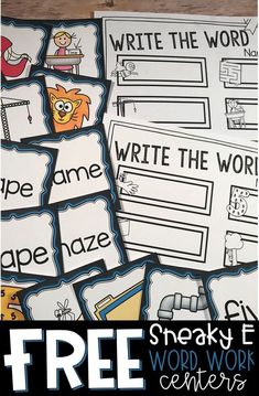 the free printable word work center for students to practice their writing skills and read alouds